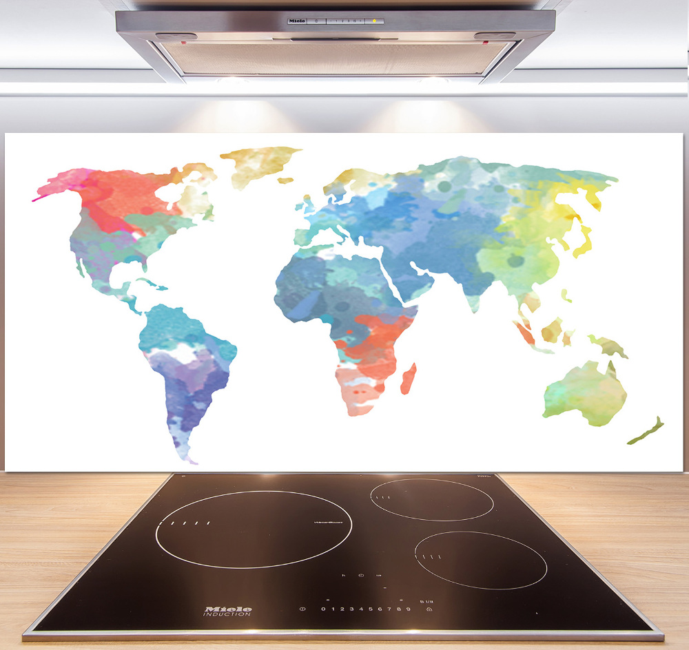 Cooker splashback world map