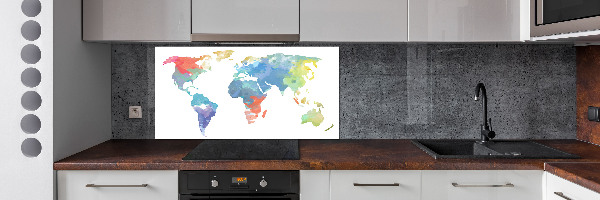 Cooker splashback world map