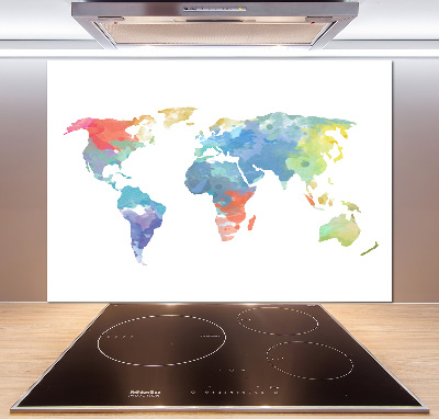 Cooker splashback world map