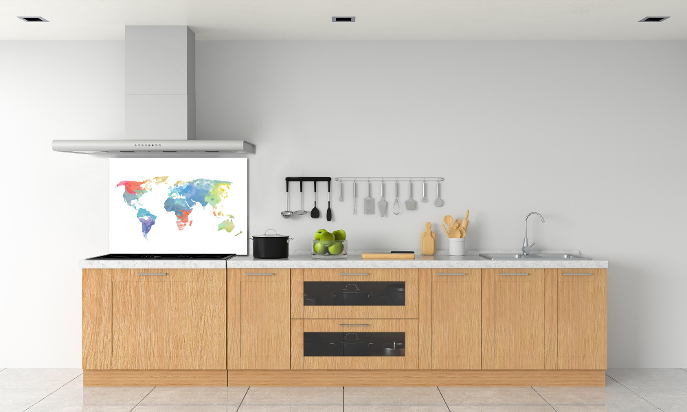 Cooker splashback world map