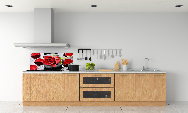 Cooker splashback Red rose