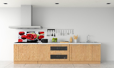 Cooker splashback Red rose