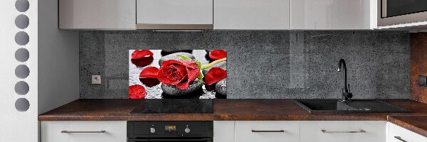 Cooker splashback Red rose