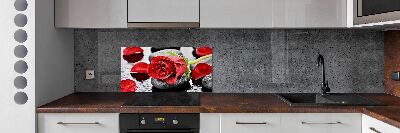 Cooker splashback Red rose