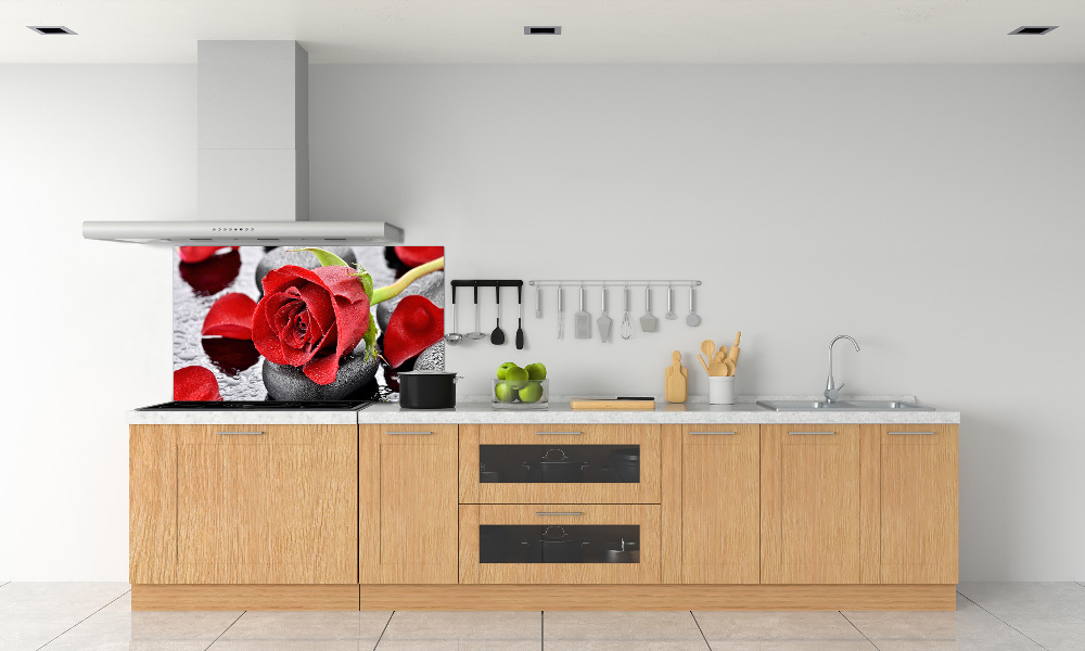 Cooker splashback Red rose