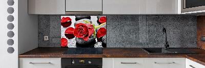 Cooker splashback Red rose