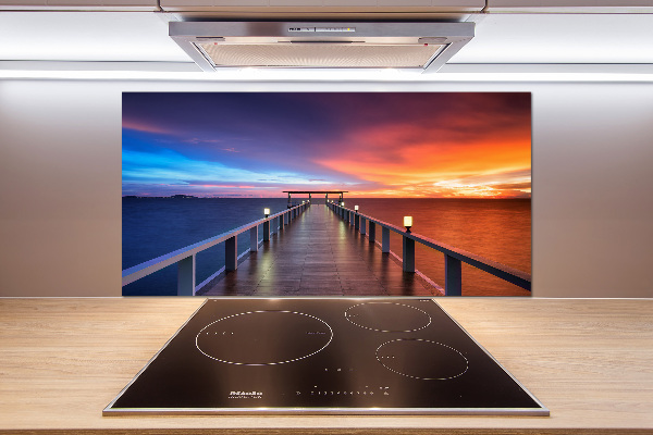 Cooker splashback Wooden bridge