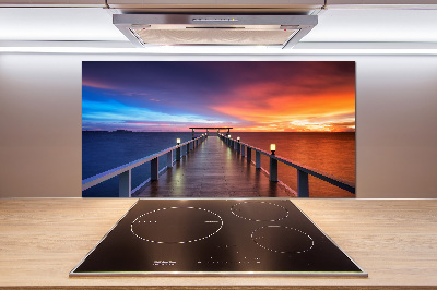 Cooker splashback Wooden bridge