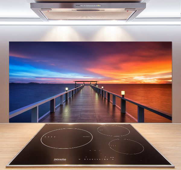 Cooker splashback Wooden bridge