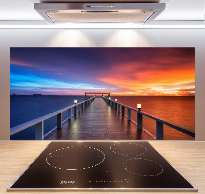 Cooker splashback Wooden bridge