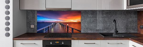 Cooker splashback Wooden bridge