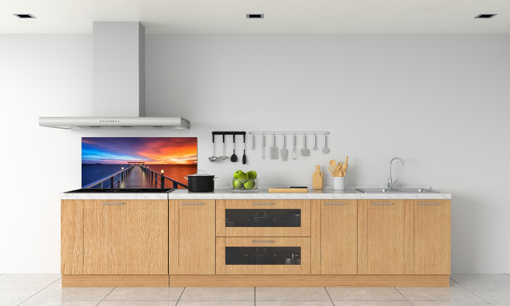 Cooker splashback Wooden bridge