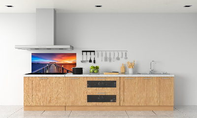 Cooker splashback Wooden bridge