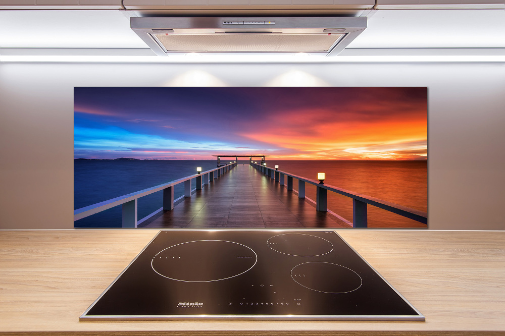 Cooker splashback Wooden bridge