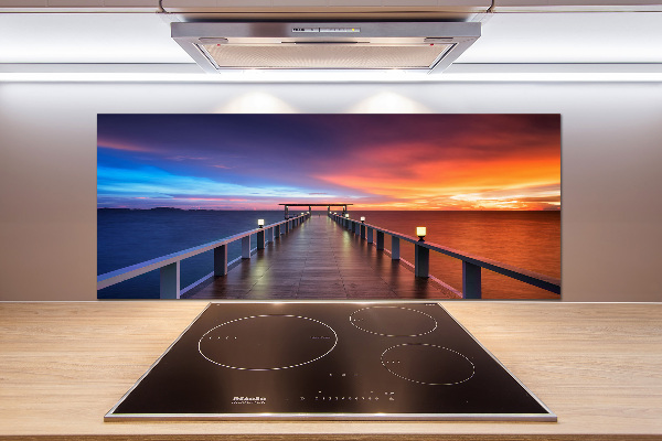 Cooker splashback Wooden bridge