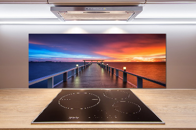 Cooker splashback Wooden bridge