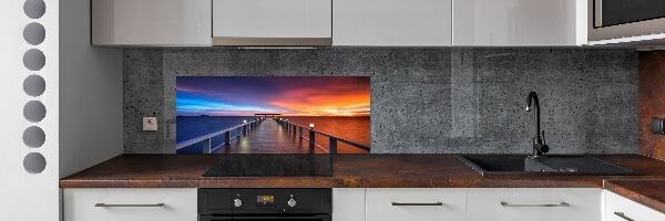 Cooker splashback Wooden bridge