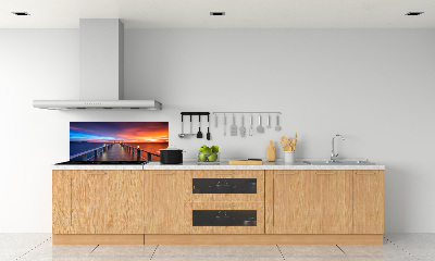 Cooker splashback Wooden bridge