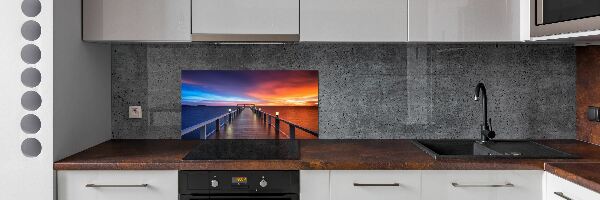 Cooker splashback Wooden bridge