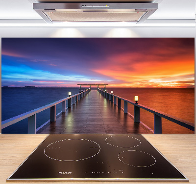 Cooker splashback Wooden bridge