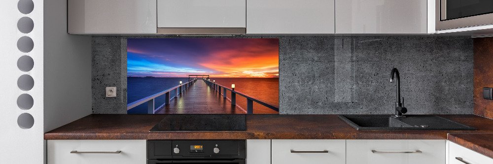 Cooker splashback Wooden bridge