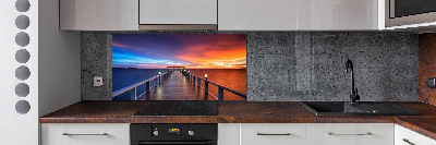 Cooker splashback Wooden bridge