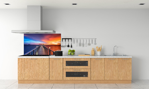 Cooker splashback Wooden bridge