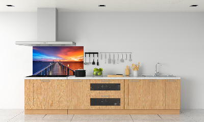 Cooker splashback Wooden bridge