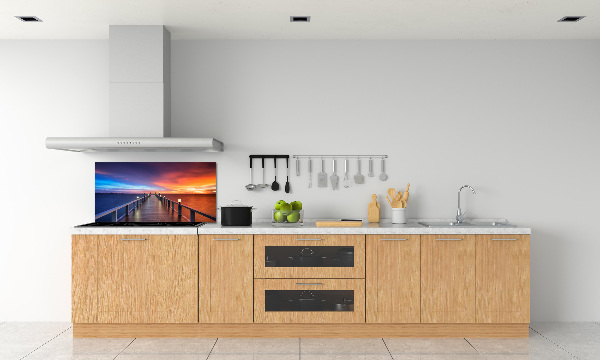 Cooker splashback Wooden bridge