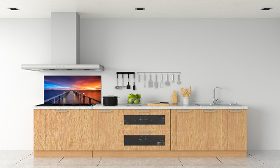 Cooker splashback Wooden bridge