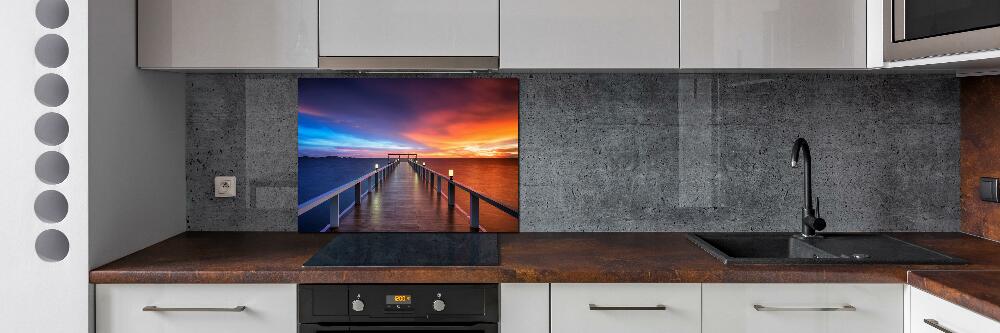 Cooker splashback Wooden bridge