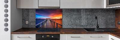 Cooker splashback Wooden bridge