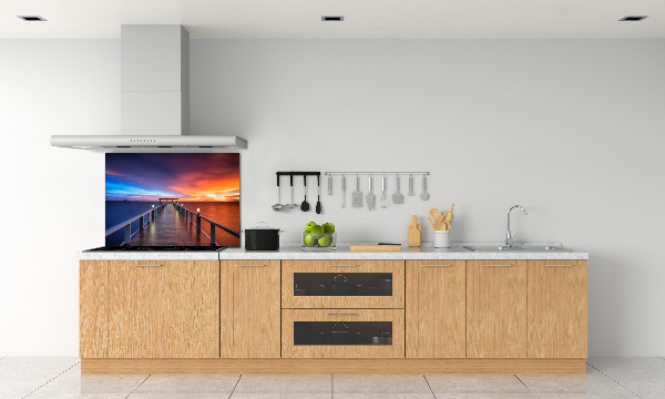 Cooker splashback Wooden bridge