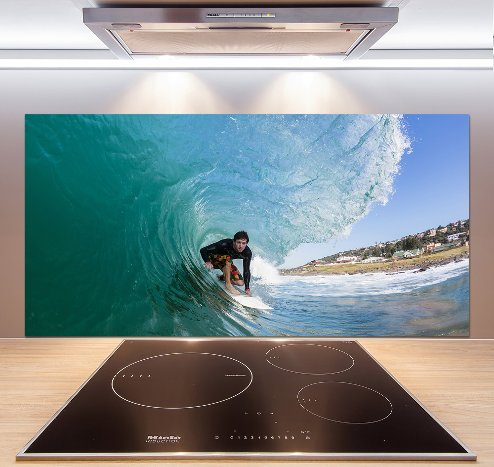 Cooker splashback Surfer on the wave