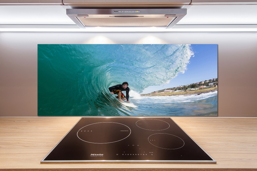 Cooker splashback Surfer on the wave