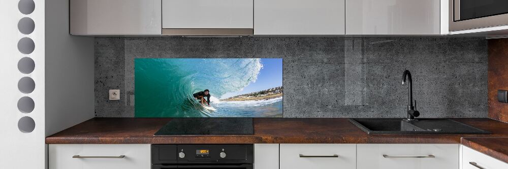 Cooker splashback Surfer on the wave