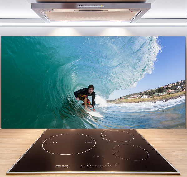 Cooker splashback Surfer on the wave