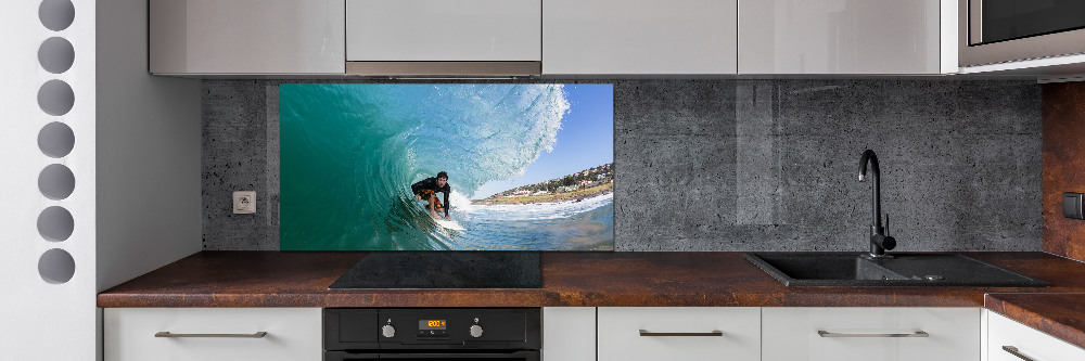 Cooker splashback Surfer on the wave