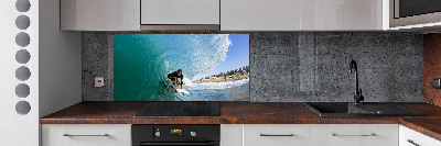 Cooker splashback Surfer on the wave