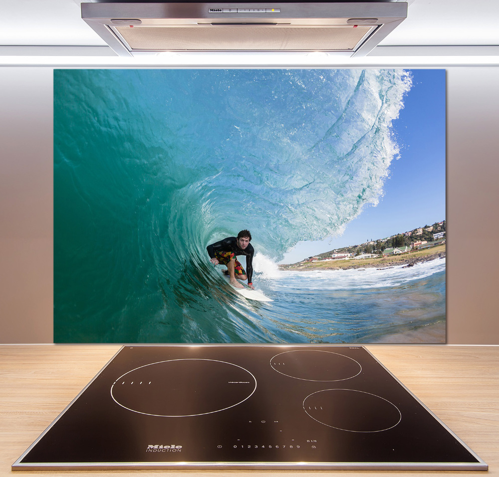 Cooker splashback Surfer on the wave