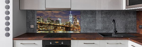 Kitchen splashback panel Brooklyn bridge