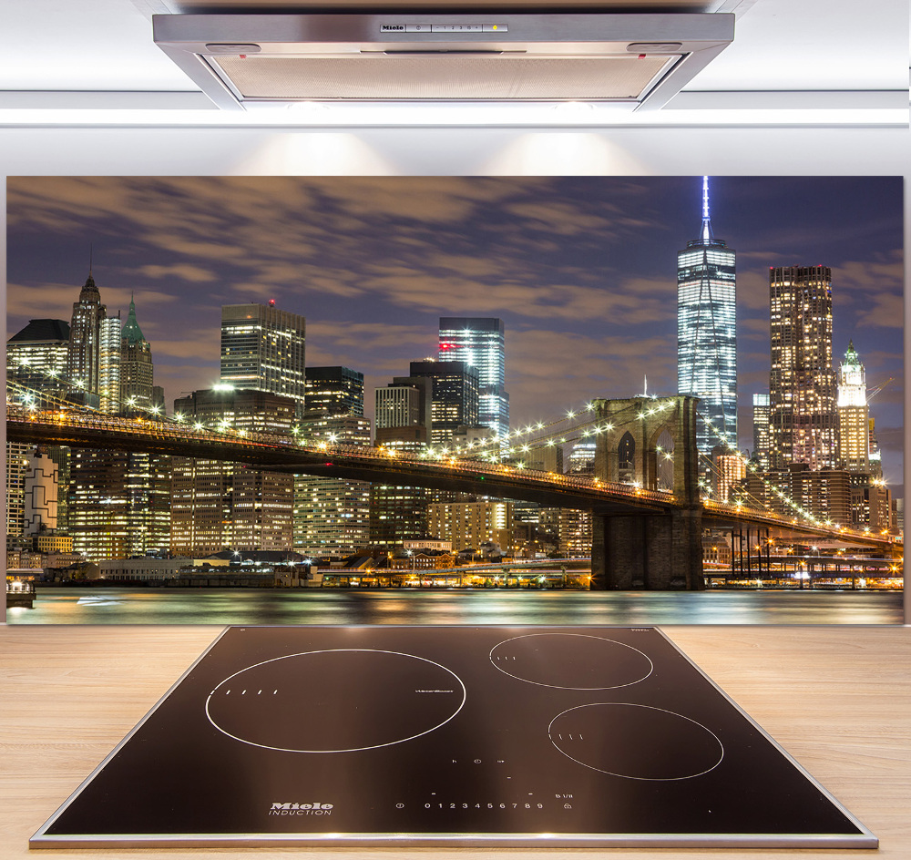 Kitchen splashback panel Brooklyn bridge