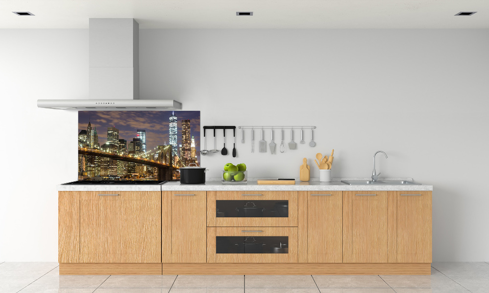 Kitchen splashback panel Brooklyn bridge