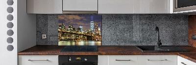 Kitchen splashback panel Brooklyn bridge