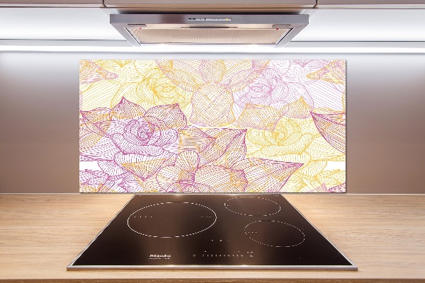 Kitchen wall panels Floral pattern