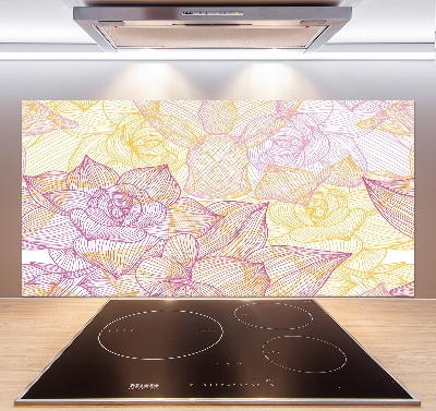 Kitchen wall panels Floral pattern