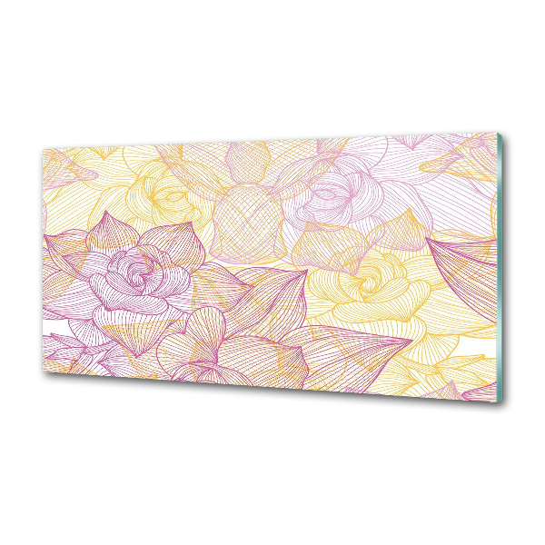 Kitchen wall panels Floral pattern