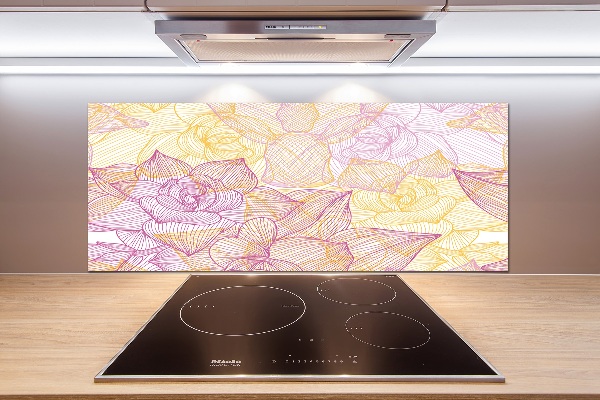 Kitchen wall panels Floral pattern