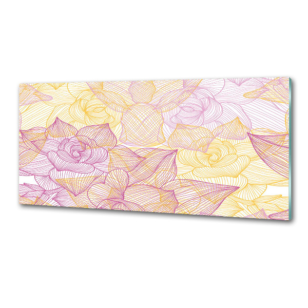 Kitchen wall panels Floral pattern