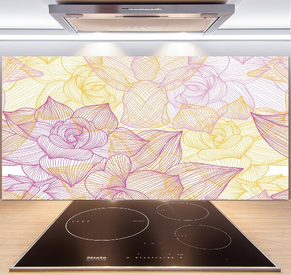 Kitchen wall panels Floral pattern